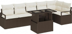 Rantry 7-osaline aia diivan komplekt padjadega Brown Poly Rattan Garden Lounge Model3357571