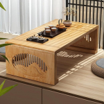 Japanischer Couchtisch, zusammenklappbar, niedriger Holz-Couchtisch f&uuml;r Wohnzimmer, Esszimmer, Schlafzimmer und K&uuml;che, stilvolles Landhaus-Design, perfekt zum Sitzen auf dem Boden (120 x 40 cm)