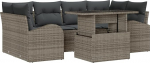 7-osaline aia diivan komplekt padjaga Grey Poly Rattan Garden Lounge Model3357312