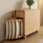 oiakus Klapptisch mit Lagerschublade und 4 St&uuml;hlen, ausziehbar und platzsparende Drop -Blatt -Tisch, f&uuml;r Heimk&uuml;che, Wohnzimmer, Restaurant, Originalholz