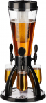 Relaxdays Beer Column with 3 Taps, 4 L, Drinks Dispenser with Cooling, Beer Tower Garden, Petrol Pump, Transparent/Black