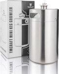 TMCRAFT 8 Litre Mini Growler Keg, Portable Stainless Steel Beer Barrel with Rotundity Spiral Lid for Home Brewing, Crafting and Draft Beer