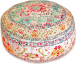 Mandala Life ART Bohemian Yoga Decor Floor Cushion Cover - 60 x 20 cm - Round Meditation Cushion Cover - Printed Cotton Stool