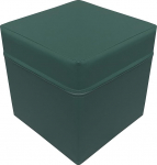 NiroSport Cube Stool 40 x 40 x 40 cm Foam Padding Faux Leather Cover Green
