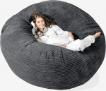 Lounge Pug&reg; - CORD - GIANT Bean Bag SOFA - MEGA MAMMOTH - Beanbag - BLACK