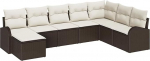 8-teiliges Garten-Sofa-Set mit Kissen aus braunem Poly-Rattan Gartenlounge Model3346158