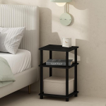 Furinno Just 3-tasandiline p&ouml;&ouml;ratav ja lahtine &ouml;&ouml;kapp, 2 tk, ameerika/must v&auml;rviga