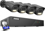 ANNKE AC500 3K PoE Outdoor Surveillance Camera, 8CH 2TB HDD NVR for 24/7 Video Surveillance, 3072 x 1728 Resolution, 4X 5MP IP Camera with Dual Light, Person/Vehicle Detection, Colour & IR Night