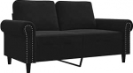 359524 2-kohaline diivan 120 cm Velvet Black