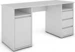 byLIVING LOBO kirjutuslaud / valge t&ouml;&ouml;laud / arvutilaud 3 sahtli, 1 ukse ja 2 lahtise kambriga / suur t&ouml;&ouml;pind 138 x 55 cm / kontorilaud / 138 x 75 x 55 cm (B x K x S)