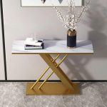 Moodne marmorist konsoollaud kitsas sissep&auml;&auml;sulaud elutuppa ja esikusse, X-kujuline disain diivanilaud Stiilne v&auml;ike konsool (80cm)