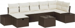 Rantry 8-teiliges Garten-Sofa-Set mit Kissen Braun Poly-Rattan Gartenlounge Model3359407