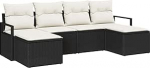 Garten-Sofa-Set mit Kissen mit Speicher 6 tk Schwarz und Creme Model3355156