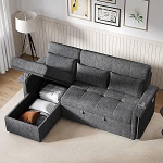 L-kujuline nurgadiivan magamisfunktsiooniga, teisaldatav diivanvoodiks koos hoiuruumiga, LED-valgustuse ja USB-pistikutega, reguleeritav seljatugi koos padja ja joogiriiuliga (Hall)