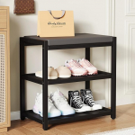 ZHOOGE istmega kingapink, pink, istmekirst, kingariiul 2 ruudukujulise riiuliga sissep&auml;&auml;sualale, koridorile, elutuppa, metallraam, maksimaalne koormus 150 kg, 47 x 30 x 43 cm, must