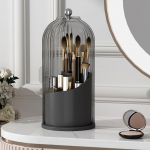 360 &deg; p&ouml;&ouml;ratav pintslihoidja pintslihoidja, kosmeetiline make up korraldaja tolmukindla kaanega, l&auml;bipaistev meigipintsel 3 sektsiooniga, meigipintsli konteiner koos kotiga riietuslauale, vannituppa