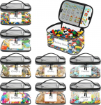 8 PVC Storage Bags for Toys, Waterproof Toy Storage with Zip & Mesh Compartments, for Children Bath Toys, Puzzles, Building Blocks, Board Games