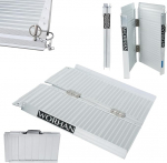 WORHAN&reg; 61 cm alumiiniumist ratastooli kaldtee, kokkupandav kaldtee, l&auml;vepaku kaldtee, teisaldatav kokkupandav alumiiniumist ratastooli kaldtee, platvorm R2