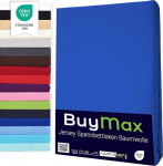 Buymax&reg; Fitted Sheet, 120 x 200 cm, Double Pack, 100% Jersey Cotton, Mattress Height Up to 25 cm, Dark Blue