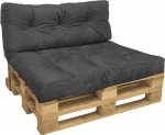 VOUNOT Palettenkissen Set f&uuml;r Indoor und Outdoor, Palettenpolster Wasserdicht Palettensofa, Sitzkissen 120x80, R&uuml;ckenkissen 120x40, Grau