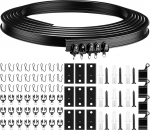 3 Metres Flexible Ceiling Curved Curtain Rail, Flexible Ceiling Curtain Bracket, Soft Window, Curved Rail for Curtain Rail with Rail, Bed Curtains, Ceiling Rail (Black)