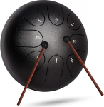 INMAKER Tongue Drum, 10 Inch 11 Voice Steel Tongue Drum with Drum Mallets Music Book, Steel Tongue Drum for Adults Children Music Lessons Yoga