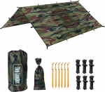 Ultralight 3 x 4 Tarp Multifunctional Tent Tarpaulin Waterproof with Eyelets Protection Awning for Hammock, Hiking, Picnic, Outdoor