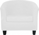 GEBIN Armchair Protector for Armchair, Tub Sofa Slipcover, Velvet Fabric, Club Chair, Chair Covers, Stretch Armchair Cover, Removable, Washable Sofa Couch Cover (White)