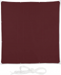 Relaxdays Square Sun Sail, 5 x 5 m, Water-Repellent, Polyester, Guy Ropes, Canvas, Square, Garden, Balcony, Dark Red, 90, 10% Stainless Steel