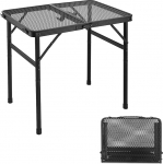 Odoland 2ft Foldable Camping Table, Height-Adjustable Grill Table with Mesh Desktop, Outdoor Picnic Table, Map Table with Non-Slip Feet for Barbecue, BBQ, RV (56 cm)