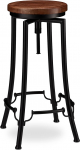 Relaxdays Industrial Bar Stool Swivel High Vintage Stool Height Adjustable up to 77.5 cm Black / Brown