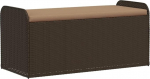 Tomostar Aufbewahrungstruhe f&uuml;r den Au&szlig;enbereich, Bank, Aufbewahrungsbox und Kissen, braun, 115 x 51 x 52 cm, Polyrattan