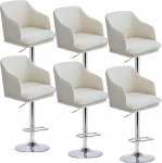 Toolide katted kumerate seljatugede ja k&auml;etoedega, 2/4/6 Stretch baaritoolide komplekt, mis katab Jacquard s&ouml;&ouml;gitoa tooli katte p&ouml;&ouml;rleva tooli kaitse Counter k&ouml;&ouml;gi s&ouml;&ouml;gitoa jaoks (v&auml;rv: valge, suurus: 6)