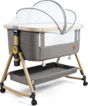 Maydolly Side Cot, 3-in-1 Baby Beds, Portable Baby Bed with Breathable Mesh and Sheet, Adjustable Bassinet, Side Bed, Grey