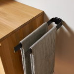 Designfabrik Hamburg Double Towel Rail 42 cm Double Towel Rail Vannitoa ja k&ouml;&ouml;gi seinar&auml;tikuhoidja r&auml;tikuhoidjale R&auml;tikuhoidja Must Modernne disain