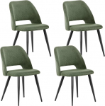 S&ouml;&ouml;gitoa toolid, komplekt 4, Corduroy toolid paksust Corduroy k&auml;snaga polsterdatud s&ouml;&ouml;gitoolid eraldi metallist jalgadega, s&ouml;&ouml;gituppa, elutuppa, magamistuppa ja vastuv&otilde;tule, roheline