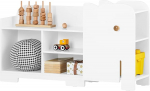 SoBuy KMB62-W Children's Shelving Unit with Elephant Design, Bookcase, Children's Room, Shelf, Children's Room, Storage Shelf for Children, Children's Room, Furniture, White, Width Approx. 110 x 60 x