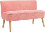 HOMCOM 2-kohaline diivan, v&auml;ike Corduroy v&auml;limusega diivan, kaasaegne polsterdatud diivan elutuppa, magamistuppa, v&auml;ikesesse tuppa, roosa, 117 x 56,5 x 77 cm.