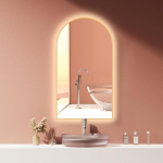 HOKO San Diego LED Vannitoa peegli kaar Anti-Fog 50 x 90 cm / 90 x 50 cm kuldse metallraamiga K&otilde;rge + horisontaalne paigalduskaar + puutetundlik l&uuml;liti + valguse muutmine 2700-6500 K soe valge jahe valge neutraalne