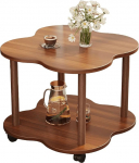 K&otilde;rvallaud diivan ratastega, kohvilaud &uuml;mmargune v&auml;ike puidust &ouml;&ouml;kapp, kahekordse kroonlehe kujuga puidust lauaplaat, magamistuppa ja elutuppa, pruun, valge (A, 50 x 50 x 48 cm)