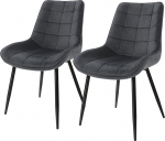 ML-Design 2 s&ouml;&ouml;gitooli komplekt seljatoega, antratsiit, sametkattega k&ouml;&ouml;gitoolid, metalljalgadega polsterdatud tool, ergonoomiline tool s&ouml;&ouml;gilauale, s&ouml;&ouml;gitoatool, elutuba