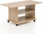 Wohnling Sonoma WL5.739 Disainer kohvilaud 95 x 51 x 54,5 cm Ratastega p&ouml;&ouml;ratav elutoa laud kohvilaud diivanilaud salongilaud puidust kohvilaud koos panipaigaga
