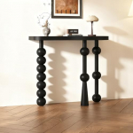 Generisch Moderner, kreativer, dekorativer Konsolentisch aus Massivholz, schwarz, schmaler Sofatisch hinter der Couch, f&uuml;r Eingangsbereich, Flur, Wohnzimmer (80 cm/31,4 Zoll)