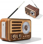 Retro raadio AM/FM/SW, Vintage kohverraadio 1200 mAh akuga, nostalgiline raadio USB/TF/AUX MP3 taasesitusega, laetav k&ouml;&ouml;giraadio koju, kontorisse, &otilde;uealale.