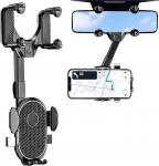 Adunsiaoto Universaalne s&otilde;iduki mobiiltelefoni hoidja, 360&deg; p&ouml;&ouml;rlev mobiiltelefoni hoidja, auto tahavaatepeegel, auto mobiiltelefoni hoidja, multifunktsionaalne tahavaatepeegli telefoni hoidja