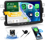 CAMECHO 4+64G 8-tolline satelliitnavigatsiooniga autoraadio Renault Dacia Logon Sandero Lodgy Captur Plumero Muelles, Android 13 traadita Carplay Bluetooth raadio koos tagurduskaameraga Android auto WiFi GPS AI DSPga