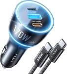 LISEN 170 W sigaretis&uuml;&uuml;taja USB C MacBook Pro autolaadija USB C autolaadija, [PD 140W & 240W C-C kaabel] Kiire autolaadija iPhone 17 16 15 Pro Max Galaxy S24 S25 Android Switch 2-le