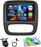 4+128G autoraadio Renault Trafic 3 2014-2021/Opel Vivaro B 2014-2019 Android 15 koos 9-tollise sisekraaniga, mis toetab traadita Carplay ja Android Car Mirror Link Radio FM/RDS GPS WiFi