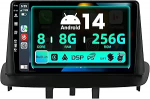 SXAUTO &brvbar;8G+256G &brvbar; Android 12 IPS Autoradio Renault Megane 3 (2008-2014) - Sisseehitatud Carplay/Android Car/DSP - LED-kaamera + MIC - DAB roolijuhtimispult kiire boot 360-CAM WiFi AHD - 2 DIN 9-tolline