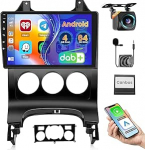 Roinvou 4+64G DAB/DAB+ autoraadio Peugeot 3008 2009-2016 Android15 juhtmevaba Carplay Android Car 9-tolline puuteekraaniga raadio koos peeglilinkiga GPS Bluetooth WiFi FM/RDS EQ HiFi SWC tagumine vaade
